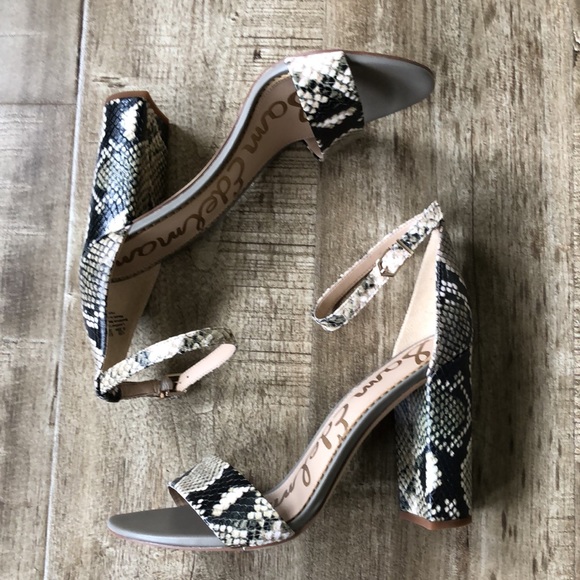 Sam Edelman Yaro Leather Snake print Square heels - Picture 10 of 14